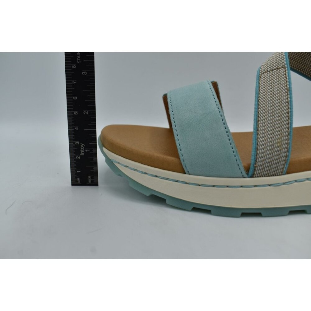 Born Womens Size 8 Mady Turquoise Combo Leather Strappy Open Toe Sandals Shoes - Picture 9 of 15